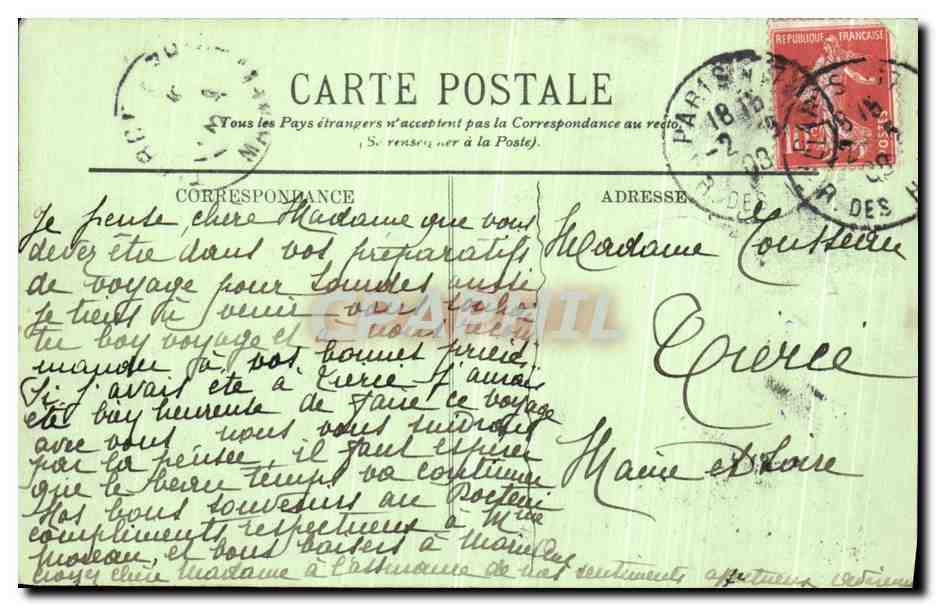 CPA Paris Le Palais du Luxembourg Lion — Verso