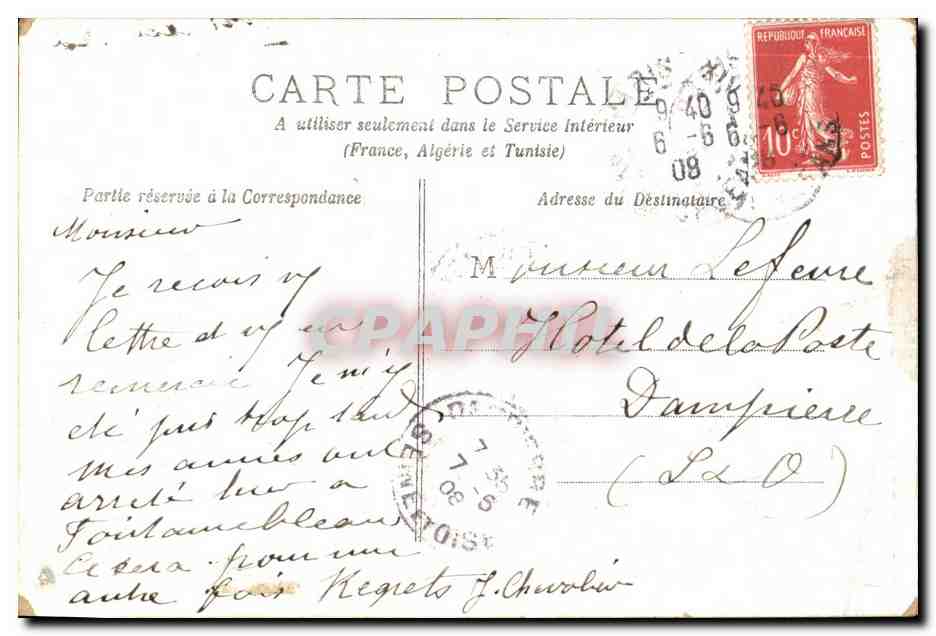 CPA Paris Palais De Justice — Rückseite