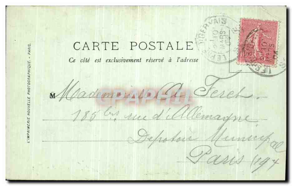 CPA Paris Vue Prise de Notre Dame — Verso