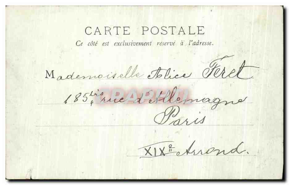 CPA Paris Parc Monceau — Rückseite