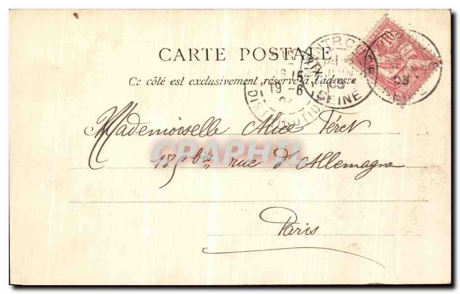 CPA Paris La Madeleine — Verso