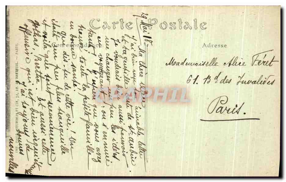 CPA Paris L Avenue du Bois de Boulogne et L Arc de Triomphe — Rückseite