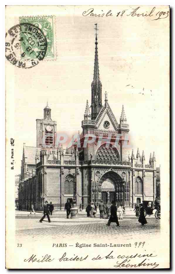 CPA Paris Eglise Saint Laurent 