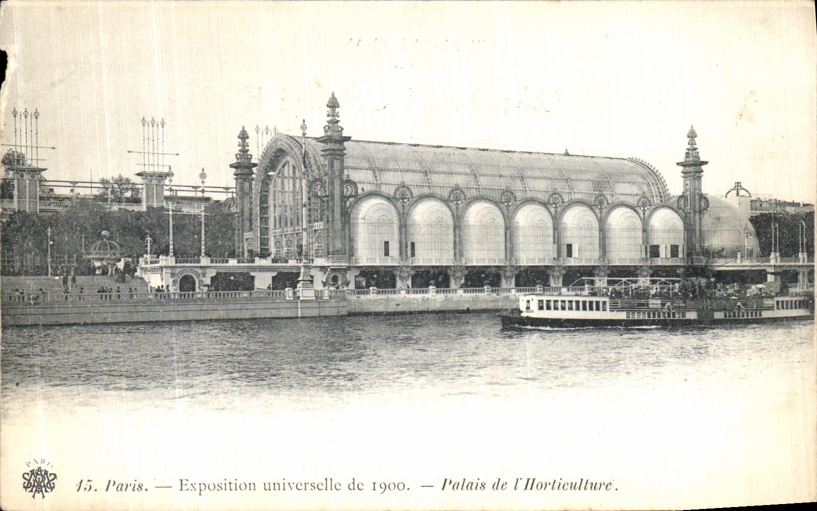 CPA Paris Exposition Universelle 1900 Palais de l horticulture Bateau