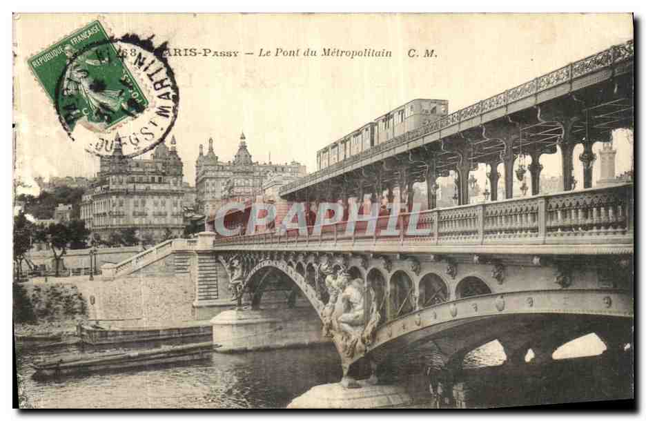 CPA Paris Le Pont du Metropolitain Metro Passy