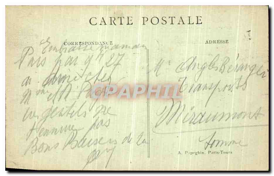 CPA Paris Sacre Coeur Montmartre — Rückseite