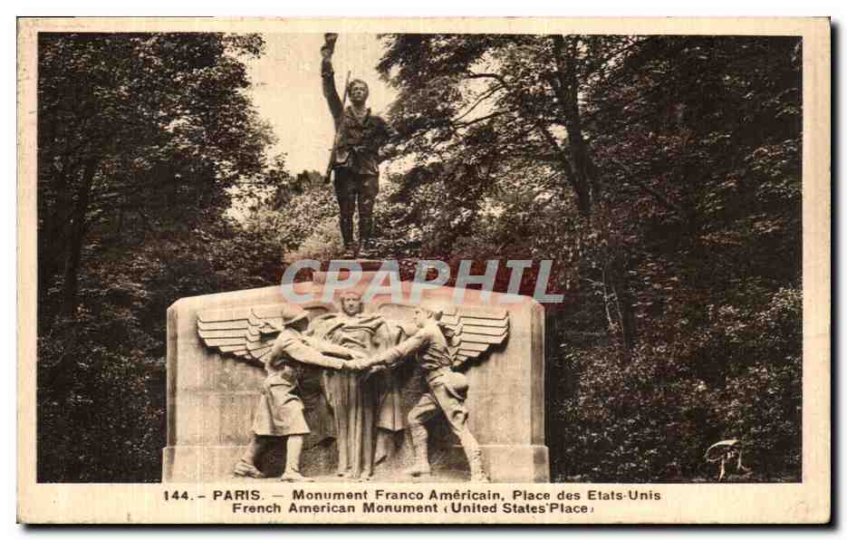 CPA Paris Monument Franco Americain Place Etats Unis