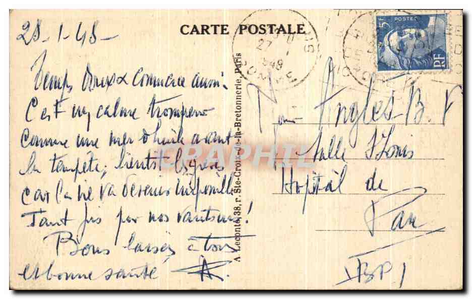 CPA Paris Monument Franco Americain Place Etats Unis — Rückseite