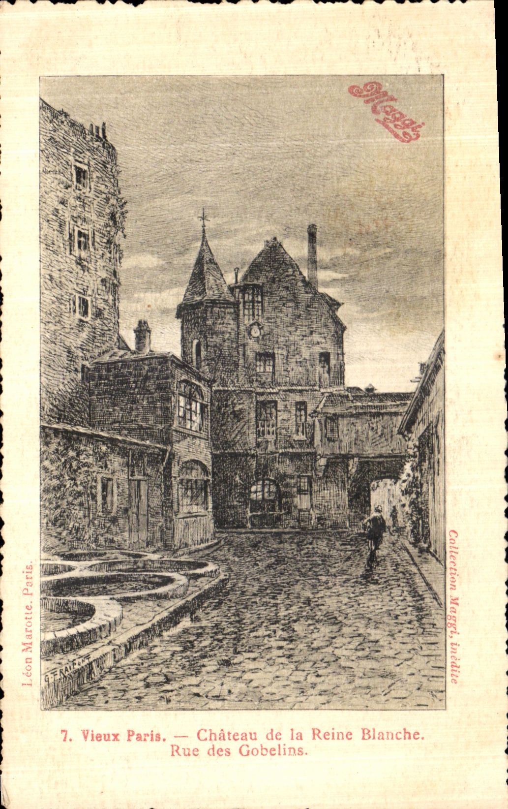 CPA Paris Vieux Chateau de La Reine Blanche Rue des Gobelins Maggi