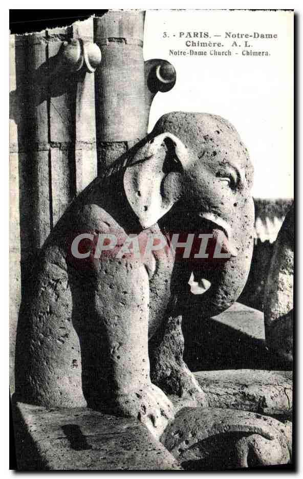 CPA Paris Notre Dame Chimere Elephant