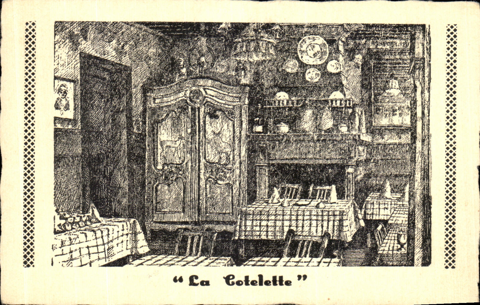 CPA La Cotelette Rue de La Rochefoucauld Paris Restaurant