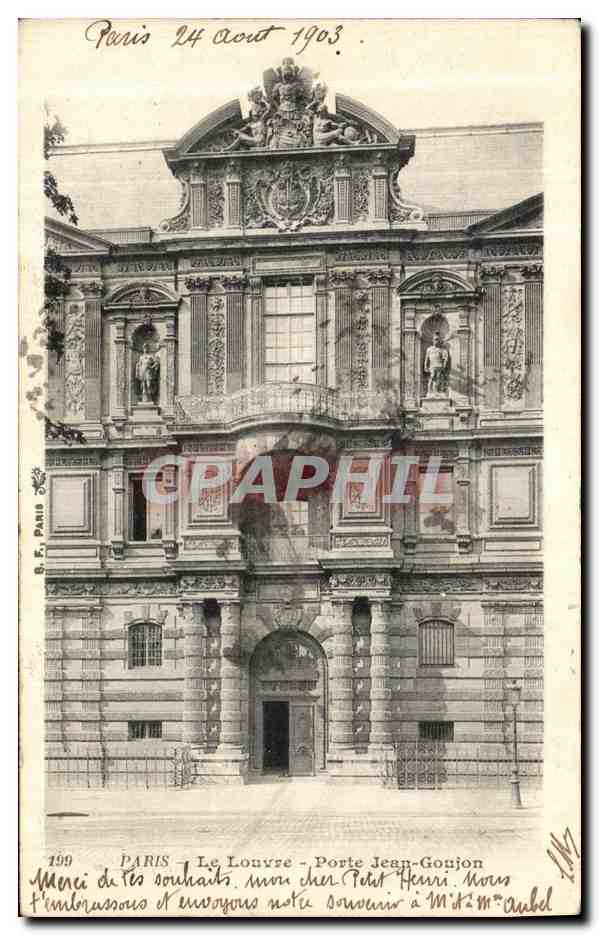 CPA Paris Le Louvre Porte Jean Goujon 