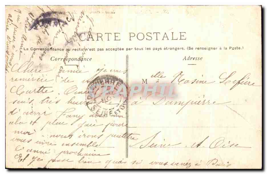 CPA Paris L Eglise Sainte Marie des Batignolles — Rückseite