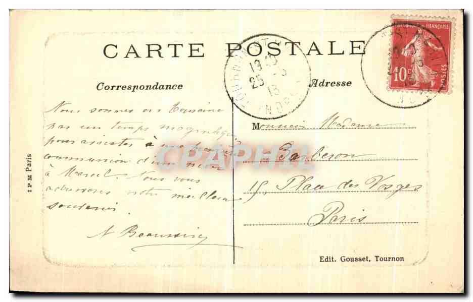 CPA Tournon St Martin Le Pont Sur la Creuse  — Rückseite