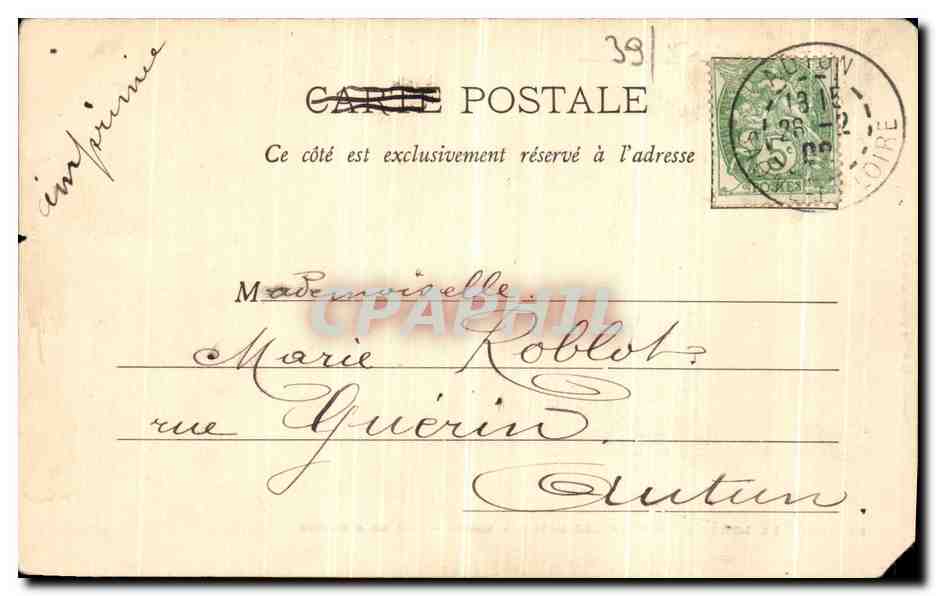 Cartolina d'epoca Environs De Lons Le Saunier Les Bains Baume Cascade Grotte — Verso
