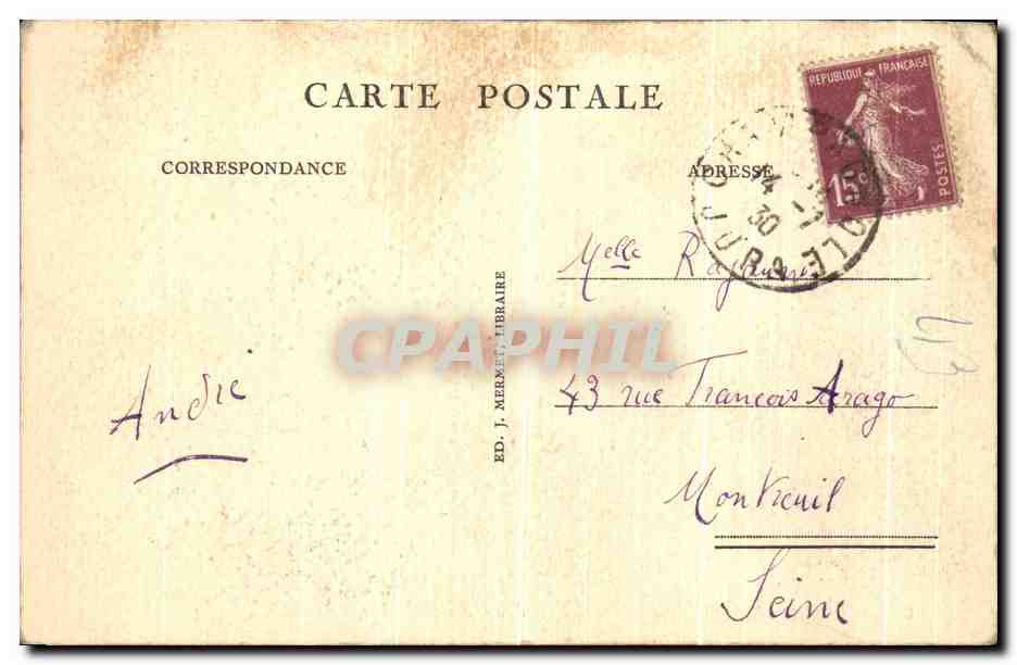 CPA Route De Sainte Claude A Geneve La Chapeau de Gendarme  — Rückseite