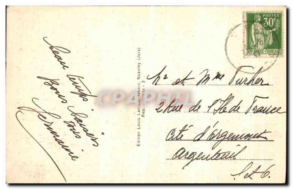 CPA Sites Pittoresques de Franche Comte De Champagnole a Nozeroy Le defile d Entre Porte — Rückseite