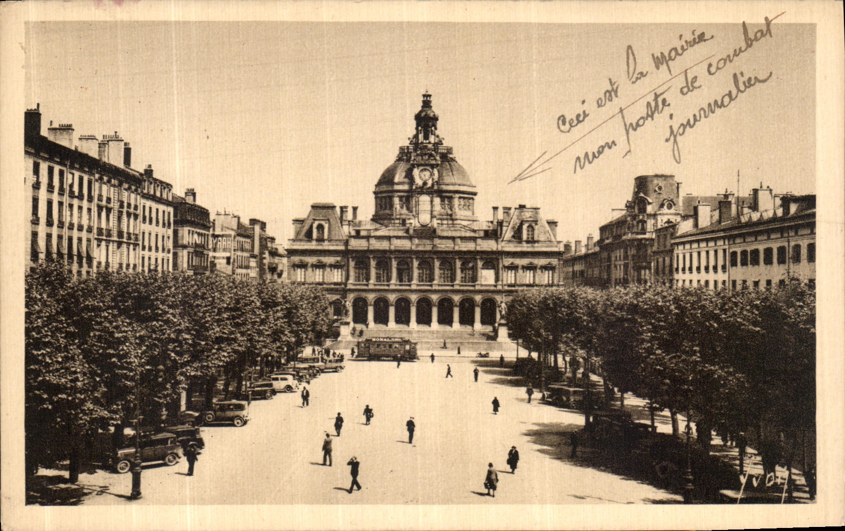 CPA Sainte Etienne L Hotel de Ville et la Place 