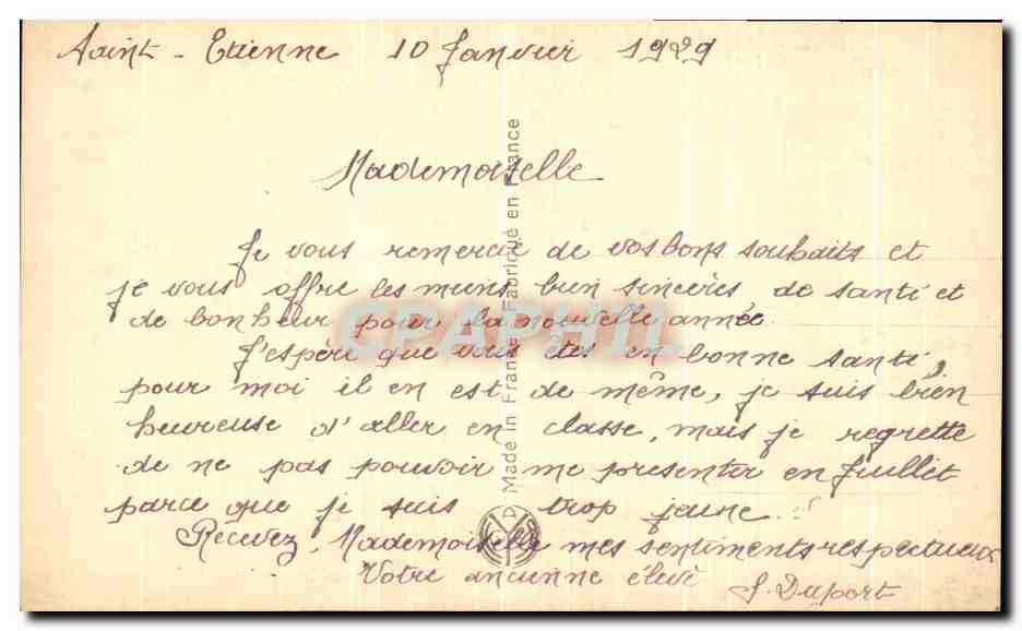 CPA Bonne Anne — Rückseite