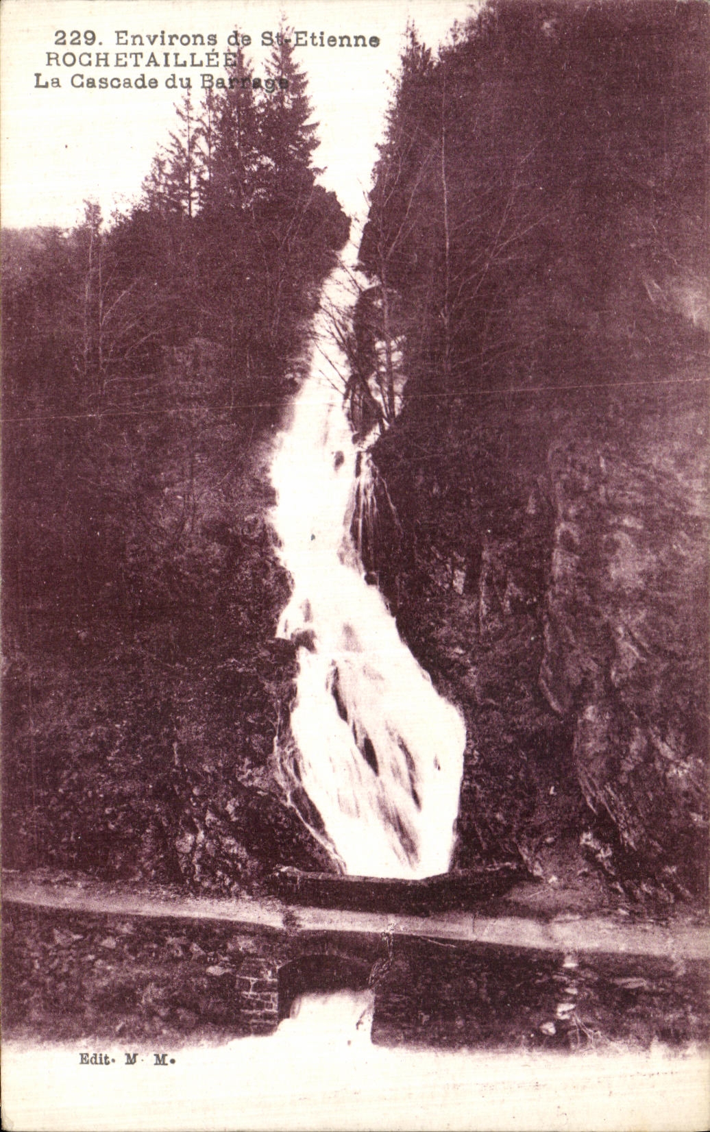 CPA Environs de Sainte Etienne Rochetaillee La Cascade du Barrage 