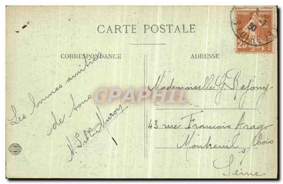 CPA Noiretable Tourist Hotel Un Coin du Parc  — Back