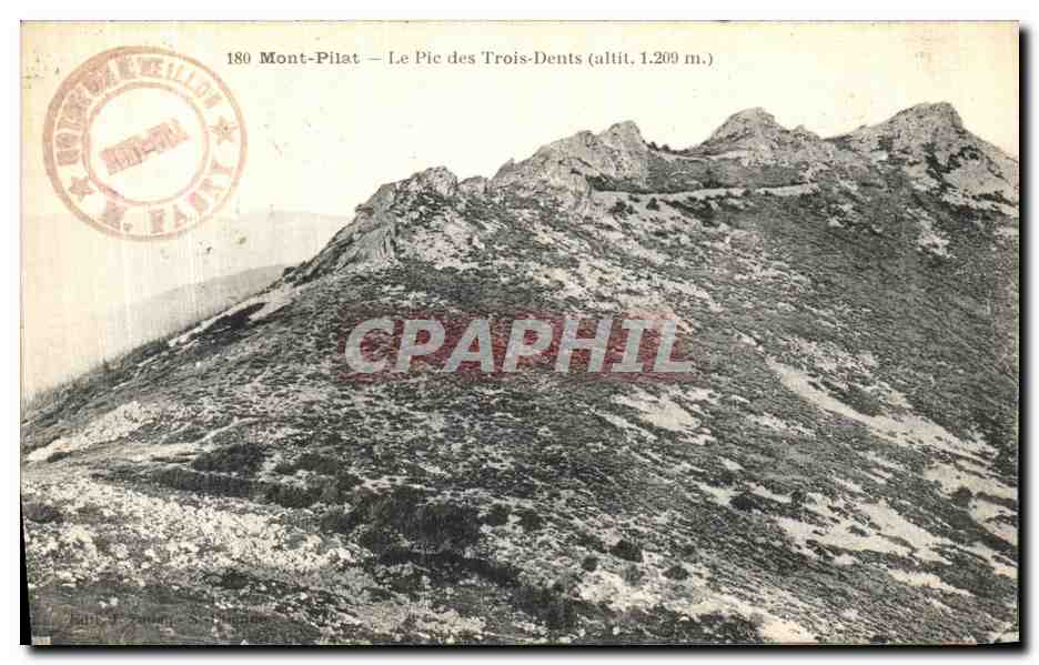 Mont-Pliat — Le Pic des Trois-Dents (alt. 1.209 m.) — Éditeur : M. FANTY, n° 180
