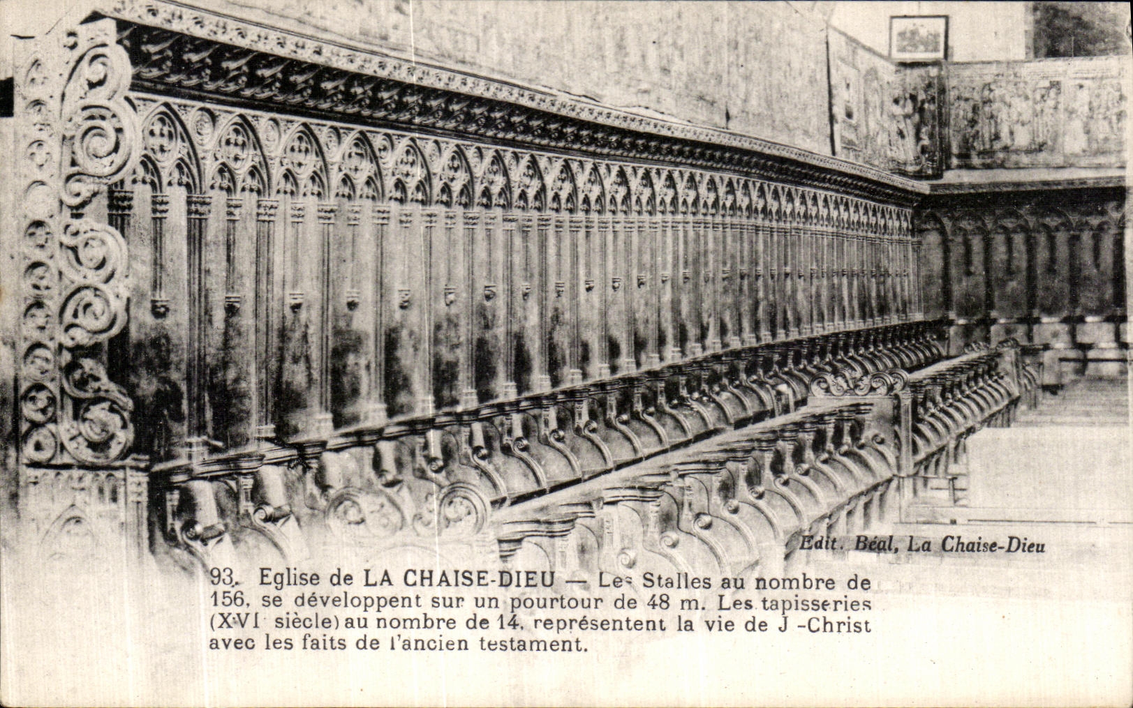 Église de LA CHAISE-DIEU — Les stalles et tapisseries — Édit. Béal, La Chaise-Dieu