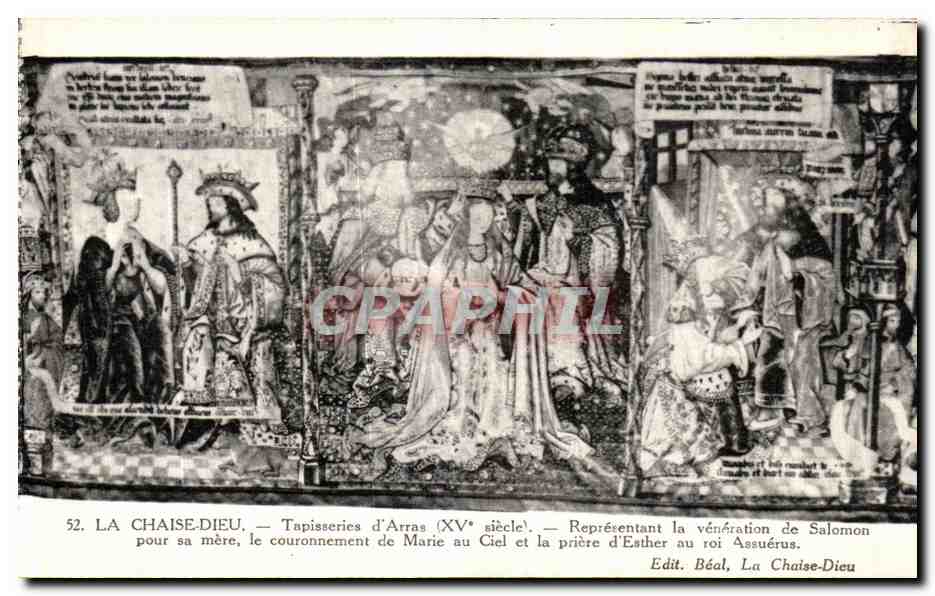 CPA La Chaise Dieu Tapisseries d Arras Veneration de Salomon 
