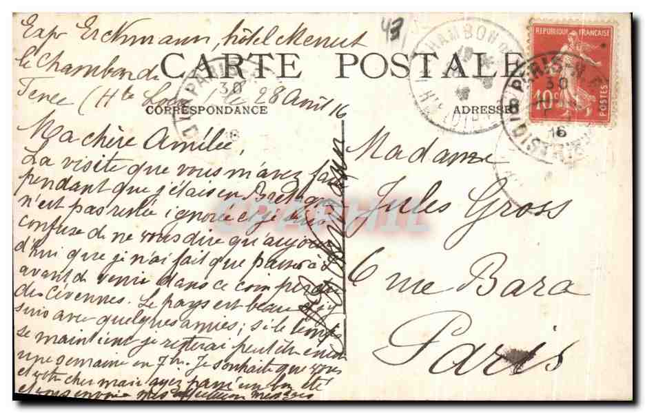 CPA Le Chambon De Tence Cure d air Villa des roches — Rückseite