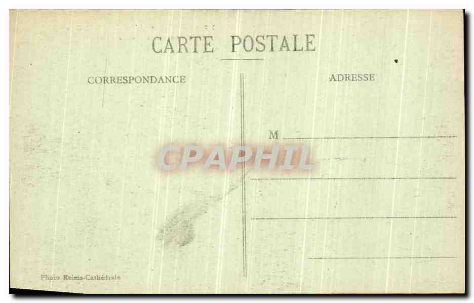 CPA Reims La Cathedrale et Le Theatre Militaria — Rückseite