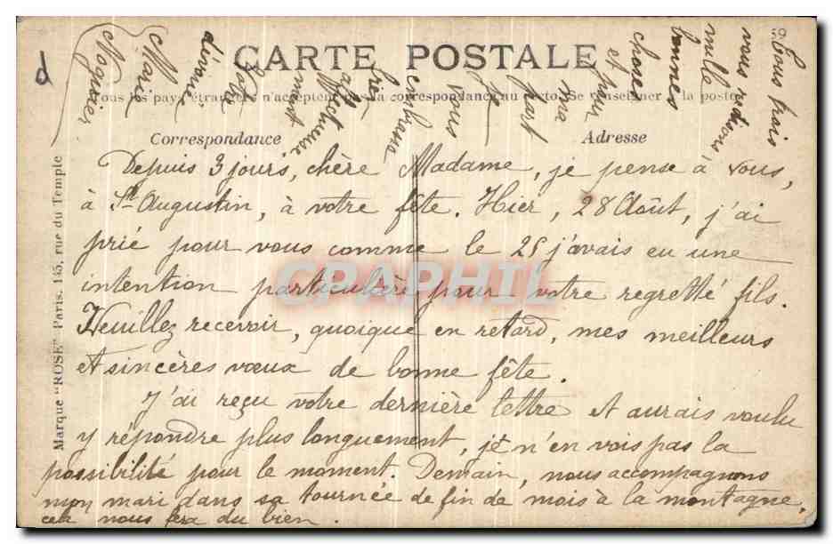 CPA Mayenne L Abside de Notre Dame La Statue de Jeanne D Arc  — Back