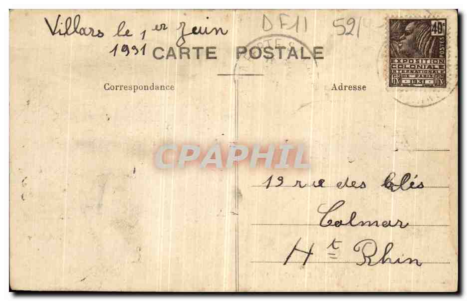 CPA Villars En Azois La Chateau Georges Quillard — Rückseite