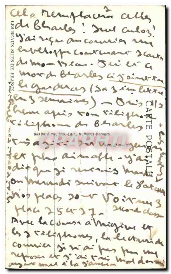 St-Gervais-les-Bains en hiver — Le Mont Joly — éditeur Braun & Cie, Mulhouse-Dornach, n° 25150 — Verso