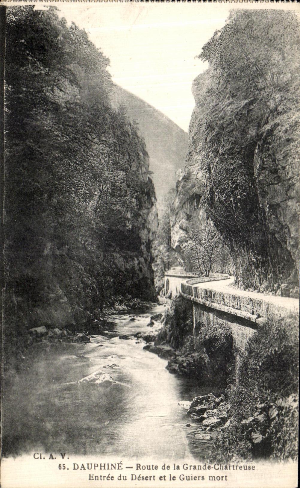 Eingang in den Wüsten und die tote Guiers — Route der Grande-Chartreuse — CI.A.V. 65, Dauphiné