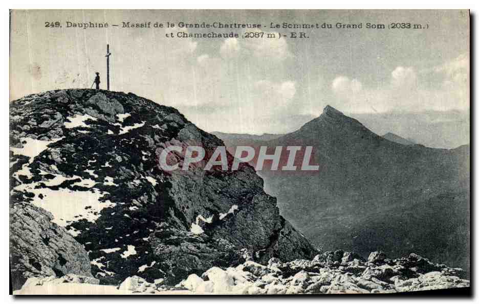 Dauphiné — Massif de la Grande-Chartreuse — Le Sommet du Grand Som (2033 m.) et Chamechaude (2087 m.) — E.R.
