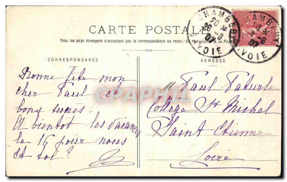 Ruinen der Chartreuse von PRÉMOL, nahe Uriage-les-Bains — Cliché O. V., Sammlung L. P., Grenoble — Rückseite