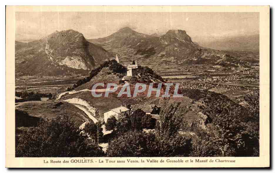 CPA Ligne de Grenoble La Route des La Tour sans Venin la Vallee de Grenoble et le massif de Chartreuse