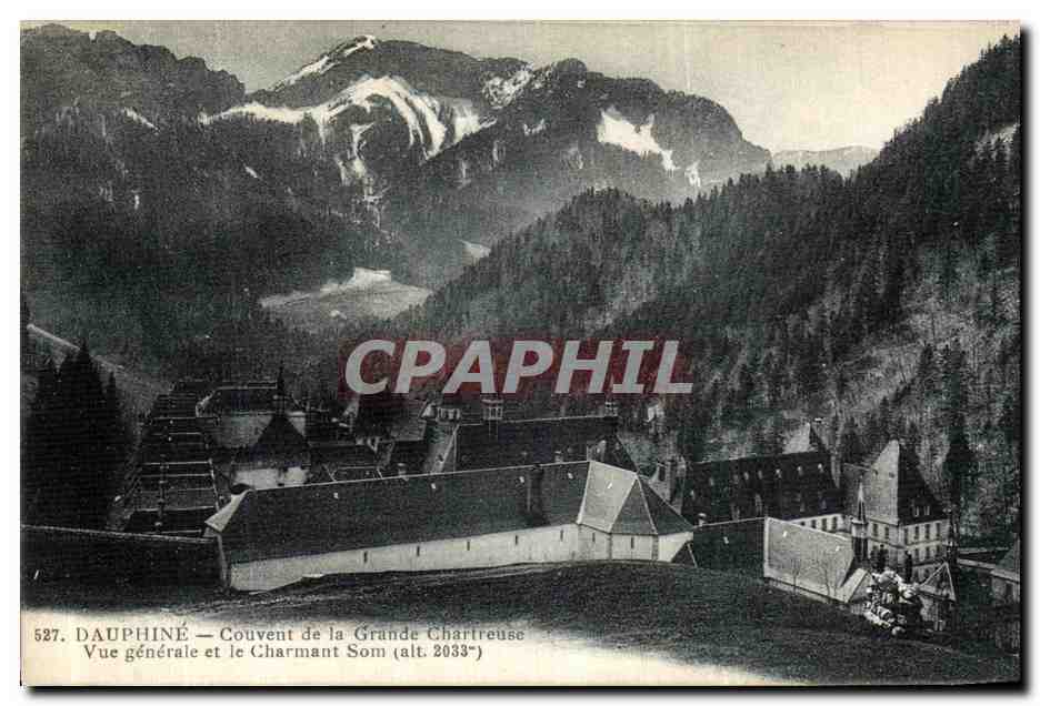 Dauphiné — Couvent de la Grande Chartreuse — Vue générale et le Charmant Som (alt. 2033m)