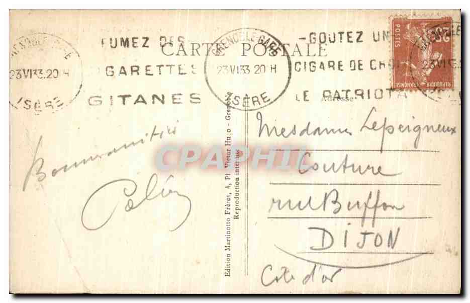Le Chalet du Galibier et le Tunnel du Col — Édition Martinotto Frères, n° 156 — Verso