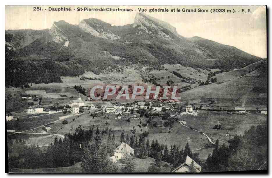 St-Pierre-de-Chartreuse — Vue générale et le Grand Som (2033 m.) — E. R. n°251