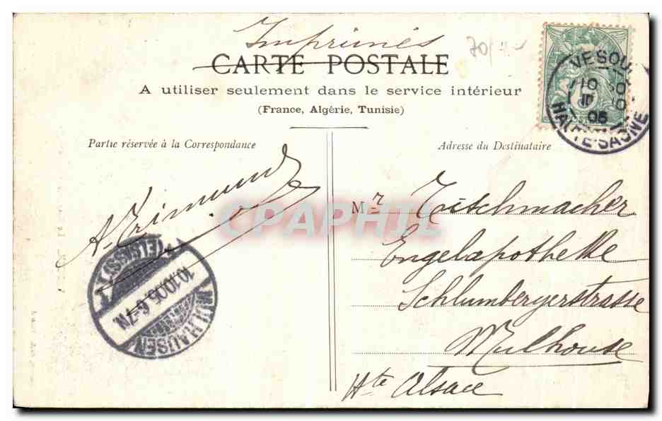 CPA Vesoul Le Monument de 1870 1871 Militaria — Rückseite