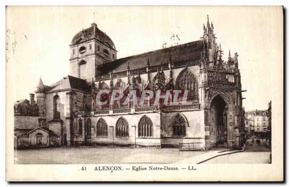 CPA Alencon Eglise Notre Dame