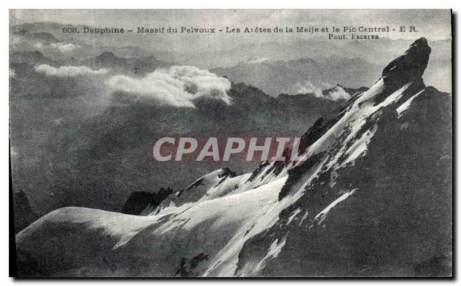 Massif du Pelvoux — Les Arêtes de la Meije et le Pic Central — E. R. Escarva