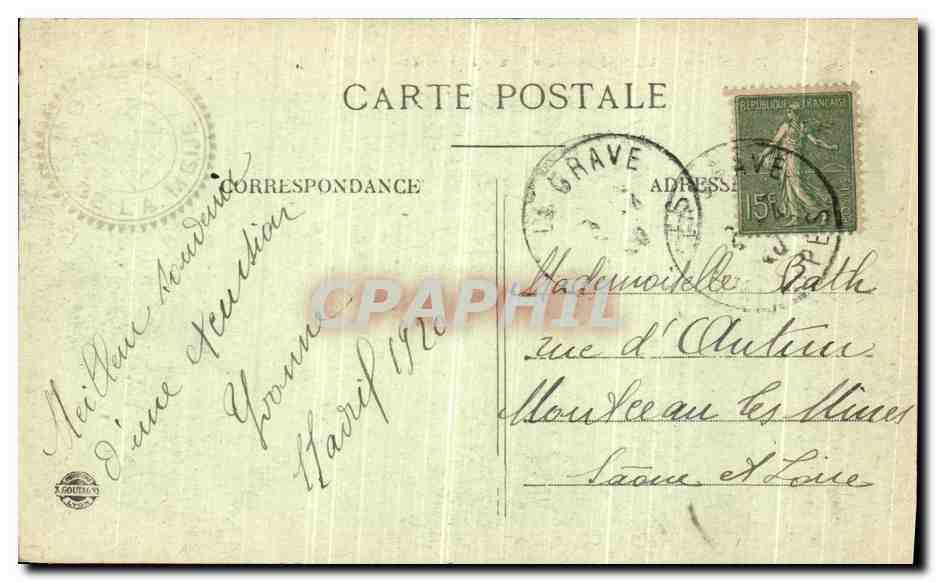 Massif du Pelvoux — Les Arêtes de la Meije et le Pic Central — E. R. Escarva — Achterkant