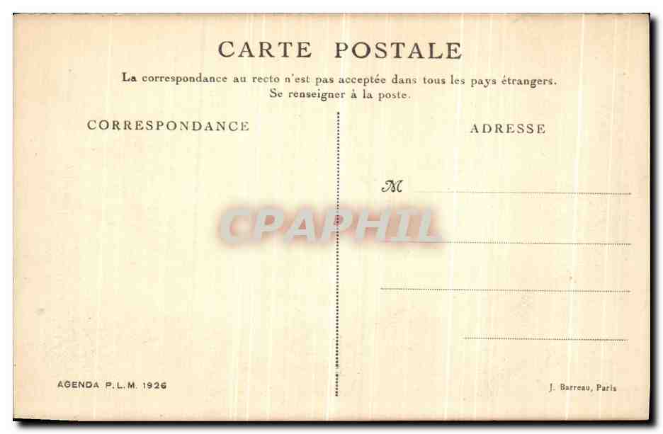 Dauphiné — Gorges de la Bourne — Agenda P.L.M. 1926 — Verso