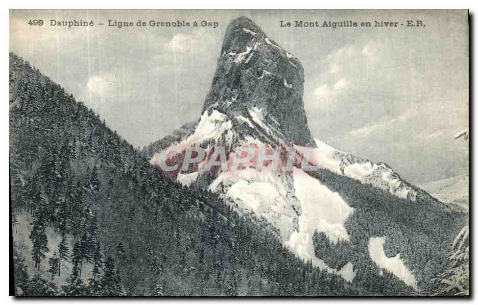 Dauphiné — Ligne de Grenoble à Gap — Le Mont Aiguille en hiver — E.R.