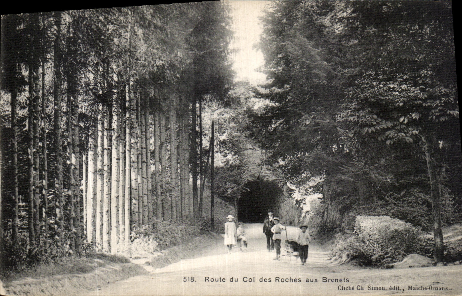 Route du Col des Roches aux Brenets — cliché Ch. Simon, édit. Matche-Ornans, n° 518