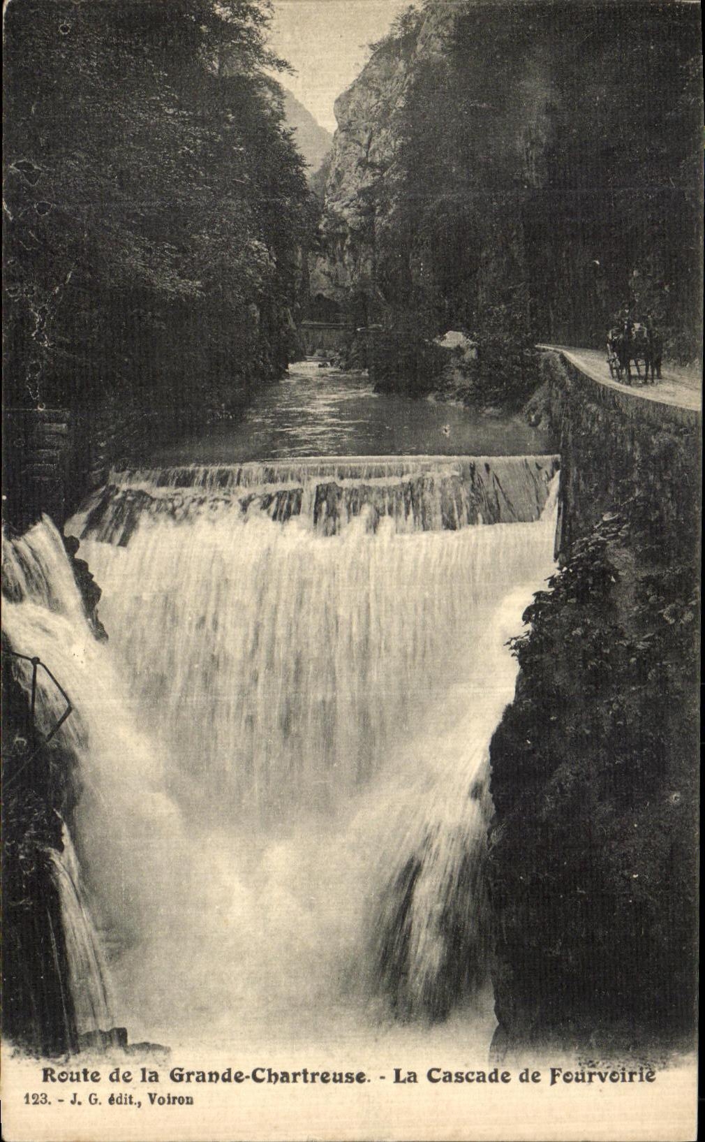 La Cascade de Fourveirière — Route de la Grande-Chartreuse — J. G. édit, Voiron, n° 123