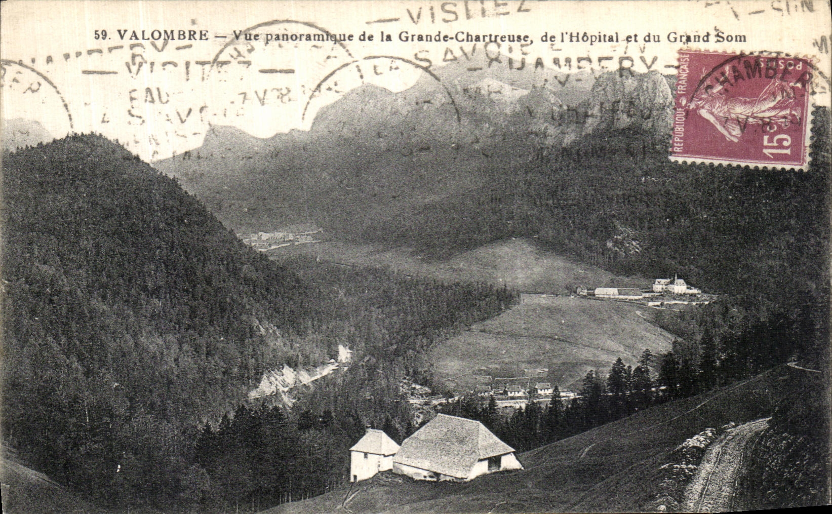 CPA Valombre Vue panoramique de la Grand Chartreuse de l Hopital et du Grand som