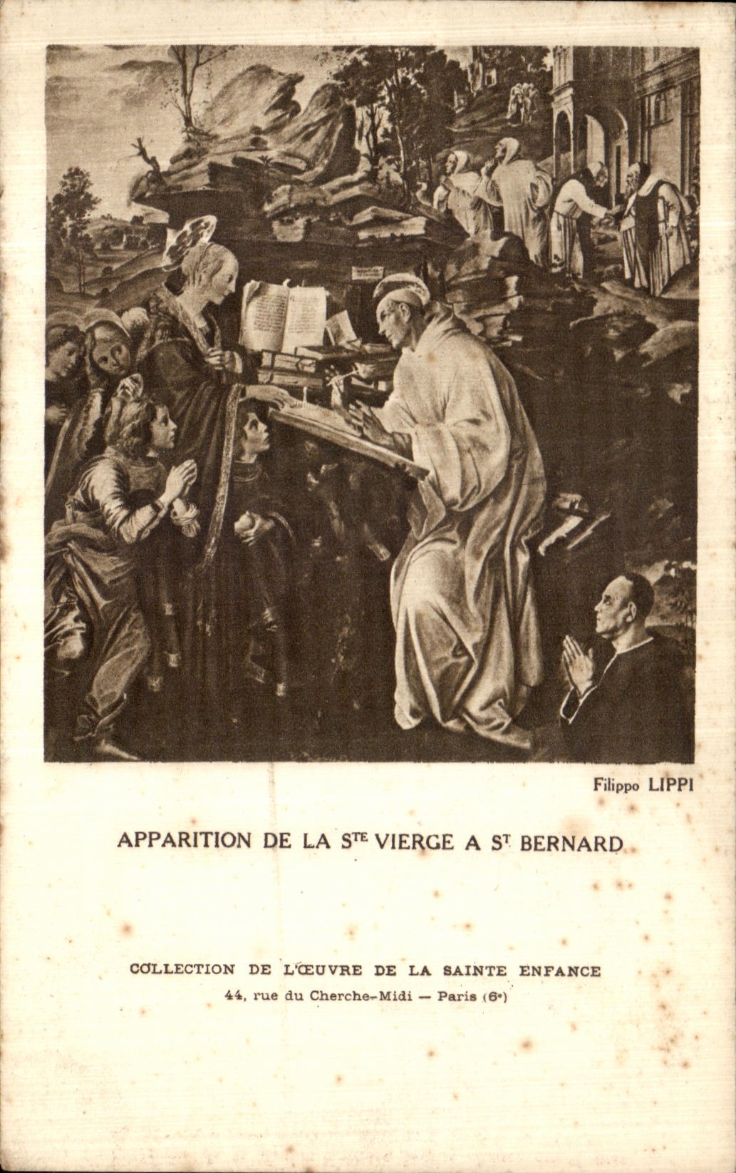 CPA Collection De L oeuvre De La Sainte Enfance Apparition de la Ste Vierge a St Bernard